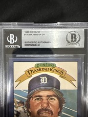 1986 Donruss Diamond Kings Kirk Gibson Signed Card #1 BGS Slab Authentic Auto