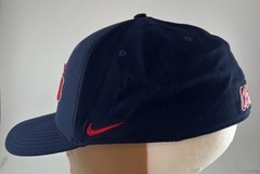 2 Nike Dri Fit Ole Miss Rebels Fitted Hat Red White and Navy Blue