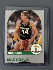 Brad Lohaus 1990 NBA Hoops #178 Error Miscut Card Milwaukee Bucks Basketball