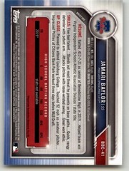2019 Bowman Draft Sapphire Edition Jamari Baylor #BDC-41 Philadelphia Phillies