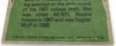 1975 Topps Football Mel Tom Chicago Bears base card #184