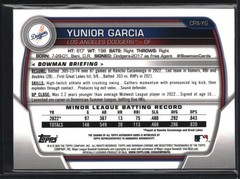 2023 Bowman Chrome Yunior Garcia Autographs Yellow Refractor 17/75 #CPA-YG