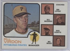 1973 Topps Baseball #517 Pirates Field Leaders – Bill Virdon, Mgr.