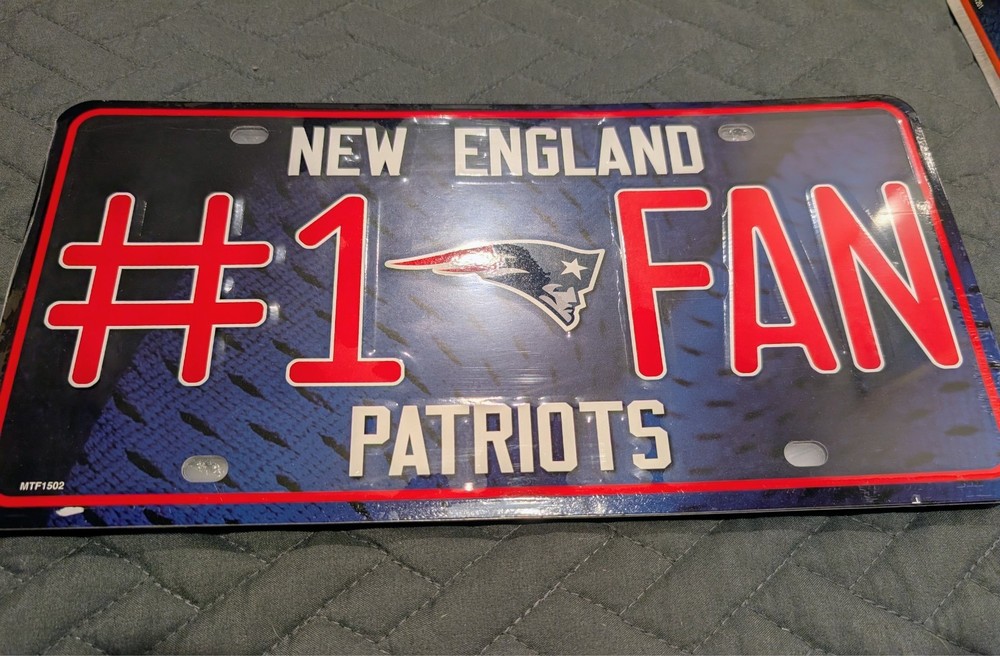 New England Patriots #1 Fan Metal Tag License Plate Novelty 12×6 Inch