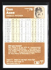 1983 Fleer #76 Don Aase