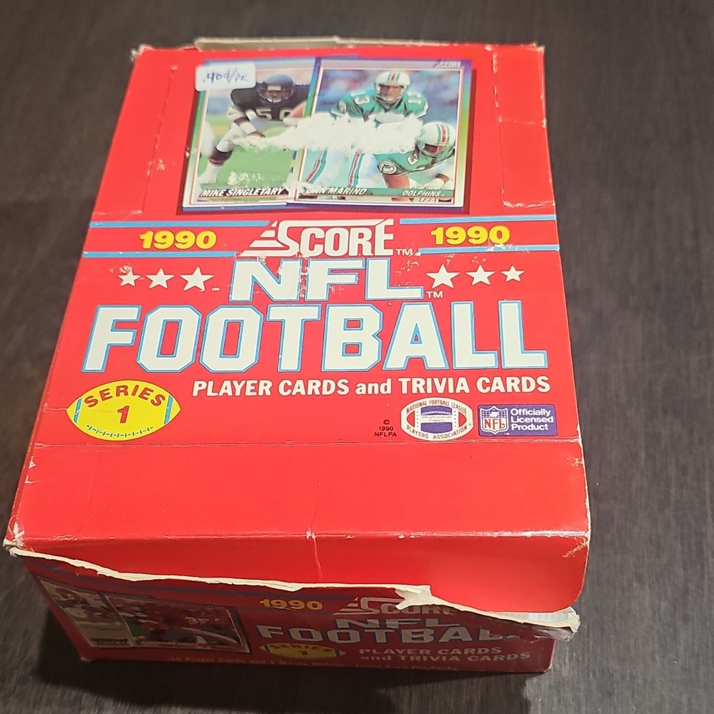 Score 1990 NFL Football Series 1 Sealed Trading Card Box 36 Cards Trivia