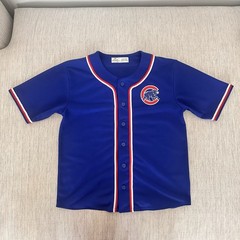 Chicago Cubbs Navy and Red Baseball Jersey Men&rsquo;s / Junior Size 14-16