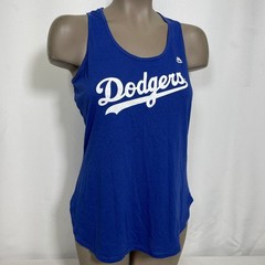 Los Angeles Dodgers MLB Majestic Racerback Glitter Blue Tank Top Women&rsquo;s MEDIUM