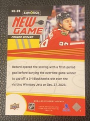 2024-25 Upper Deck Synergy New Game Connor Bedard #NG-28 Chicago Blackhawks *1b