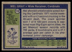 1972 Topps Card Football Mel Gray RC St. Louis Cardinals #112 EX+