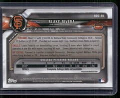 2018 Bowman Draft #BDC-80 Blake Rivera Chrome Purple Refractor #/250