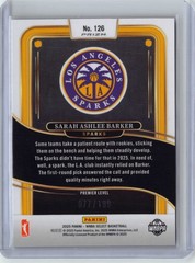 2025 Panini Select WNBA #126 Sarah Ashlee Barker Blue Scope Prizms #/199