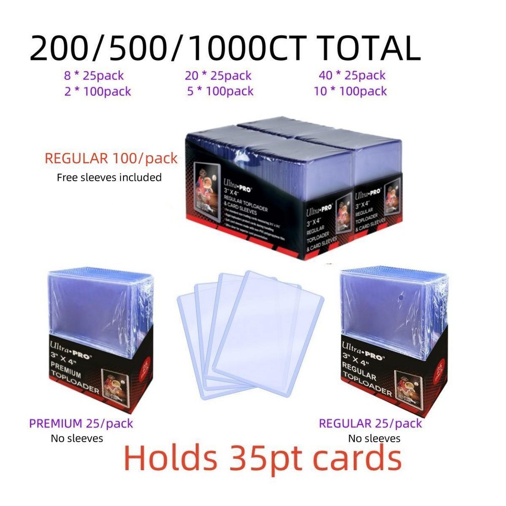 200/500/1000ct Ultra Pro 3&Prime; X 4&Prime; Top Loader For Standard 35pt Trading Cards