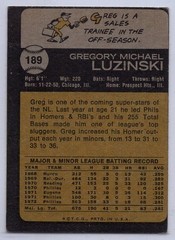 1973 Topps #189 Greg Luzinski in EX Condition Phillies