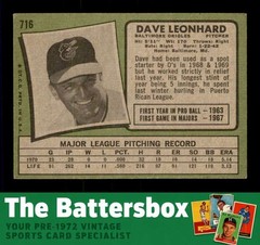 1971 Topps #716 Dave Leonhard VG/VGEX X3784266