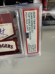 2025 Topps Tier One Juan Gonzalez Tops Shelf Auto /15 #TSS-JG Rangers Red Foil