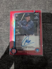 2025 Topps Pro Debut #PDC-43 Cole Mathis Chrome Autographs Red Refractors #/5