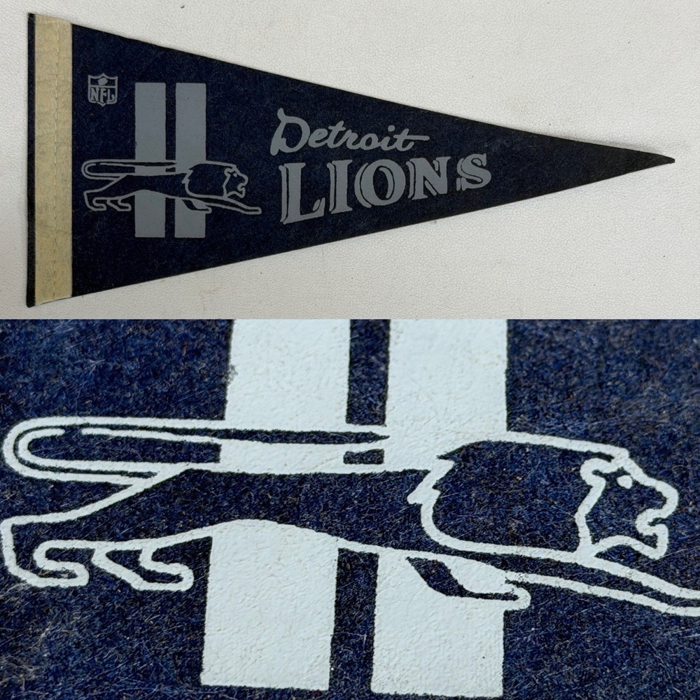 Vintage Detroit Lions Michigan Nfl Football MINI Pennant 4×9 Inches