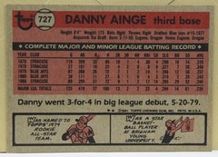 1981 Topps #727 Danny Ainge Rookie Card