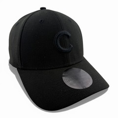 New Era Chicago Cubs MLB All Blackout Blacked Out Logo 39Thirty Flex Fit Hat Cap