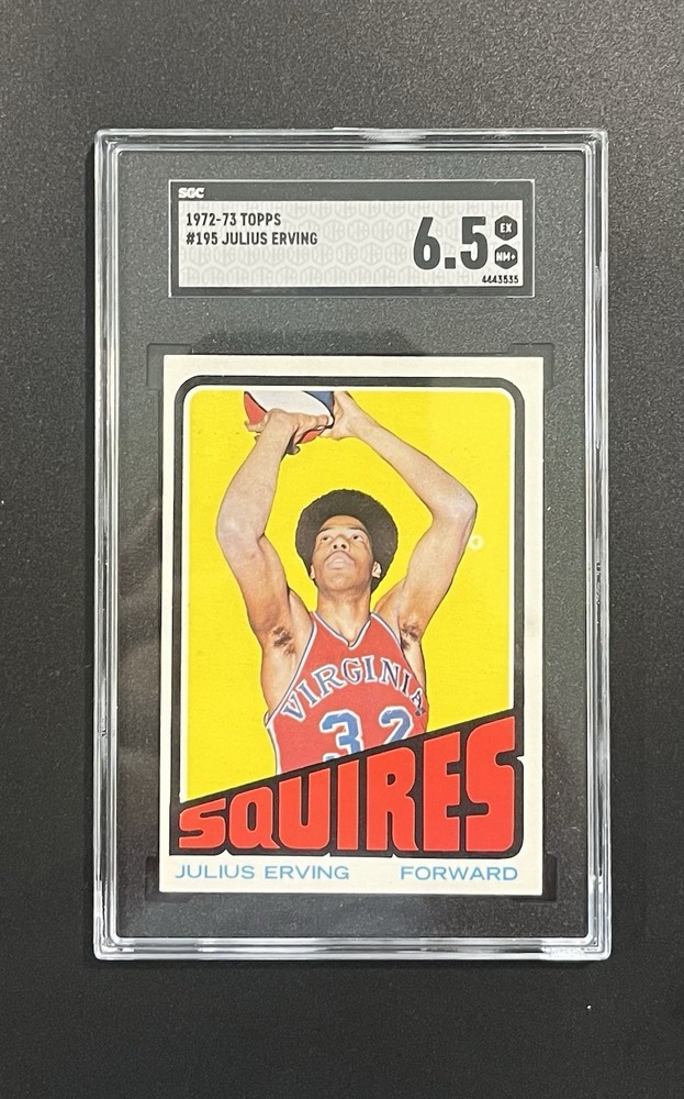1972-73 Topps #195 Julius Erving RC HOF SGC Graded 6.5 – EX-NM+ Vintage Card