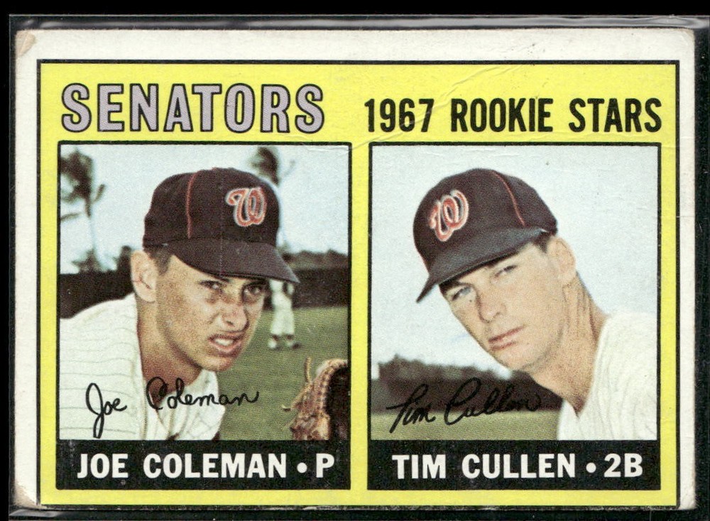 1967 Topps (Joe Coleman / Tim Cullen) RS, RC Washington Senators Rookie #167