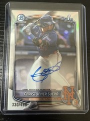 CHRISTOPHER SUERO 2025 1st Bowman Chrome Refractor Auto #/499 Rookie RC #CPA-CSU
