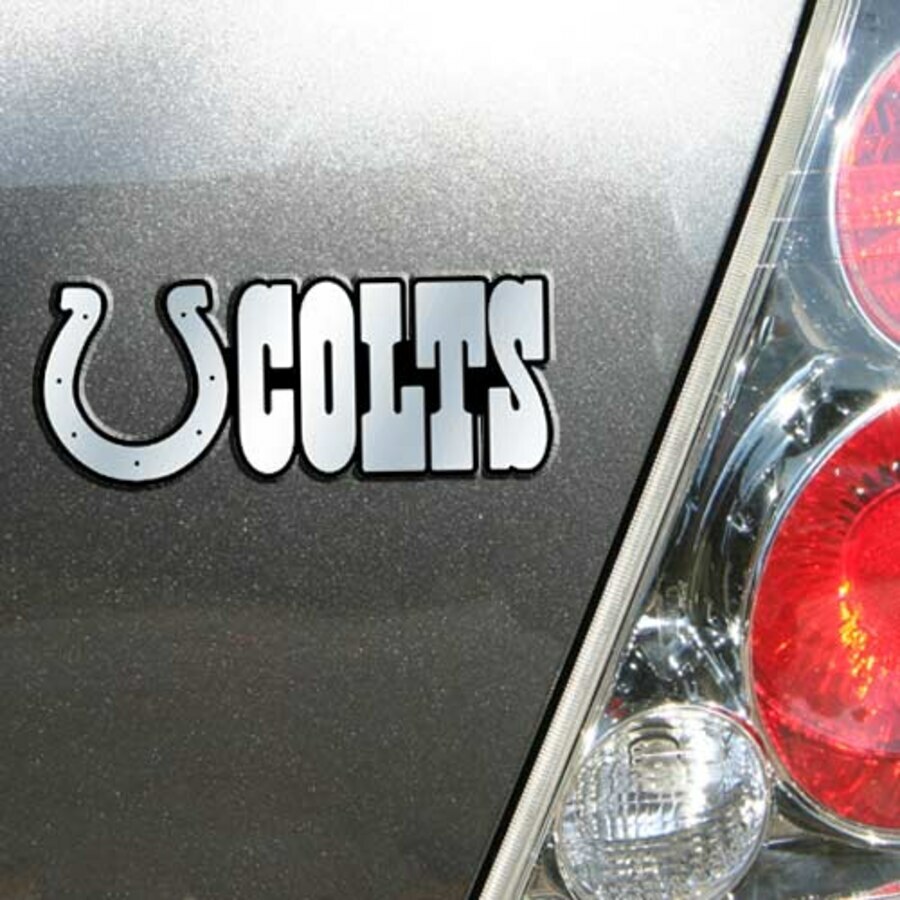 Indianapolis Colts 3D Emblem Raised Chrome Color Die Cut Auto NFL Decal Sticker
