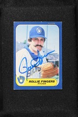 1986 Fleer ROLLIE FINGERS Signed HOF #486 Autographed Milwaukee Brewers Card