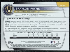 2025 Bowman Chrome BRAYLON PAYNE 32/50 Auto Gold Shimmer Refractor #CPA-BP
