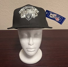 Vintage Los Angeles Raiders Arch Snapback NFL Hat Cap Black And Gray
