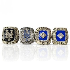 4PCS New York Mets World Series Championship Rings Set With Box
