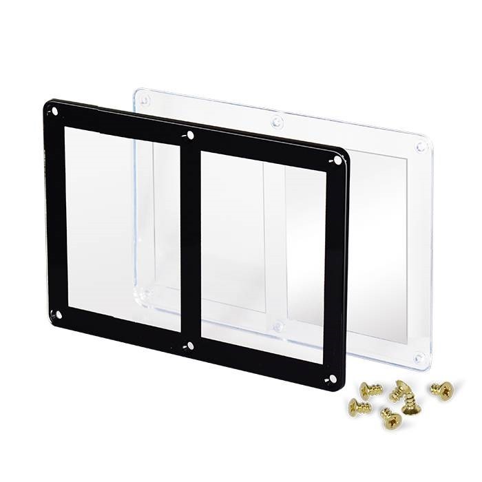 35pt Dual Screwdown Card Holder Black Border Recessed TCG Sports Display Case
