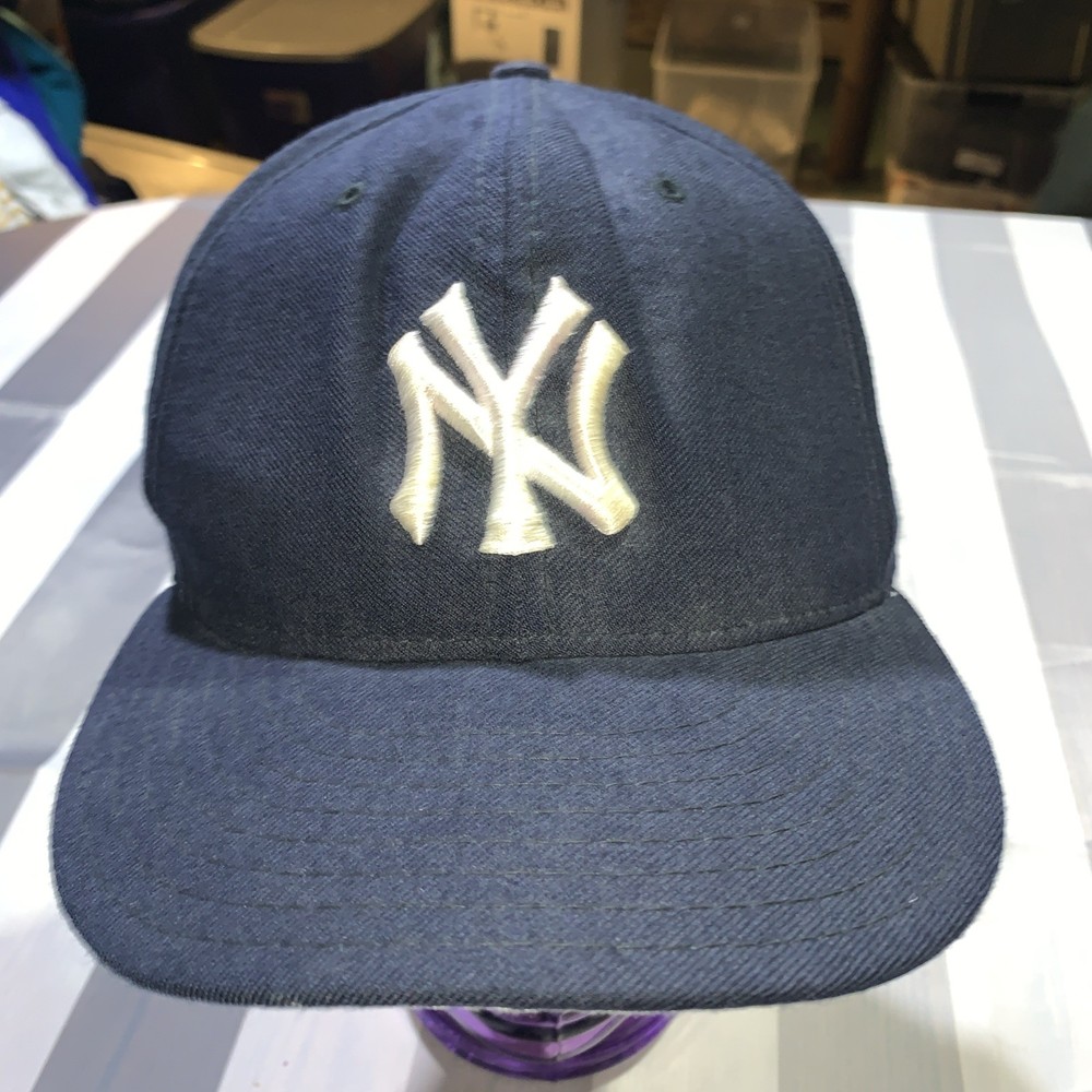 Vtg Rare 80s New York Yankees Wool New Era Pro Model 5950 Fitted Hat Size 7 1/2