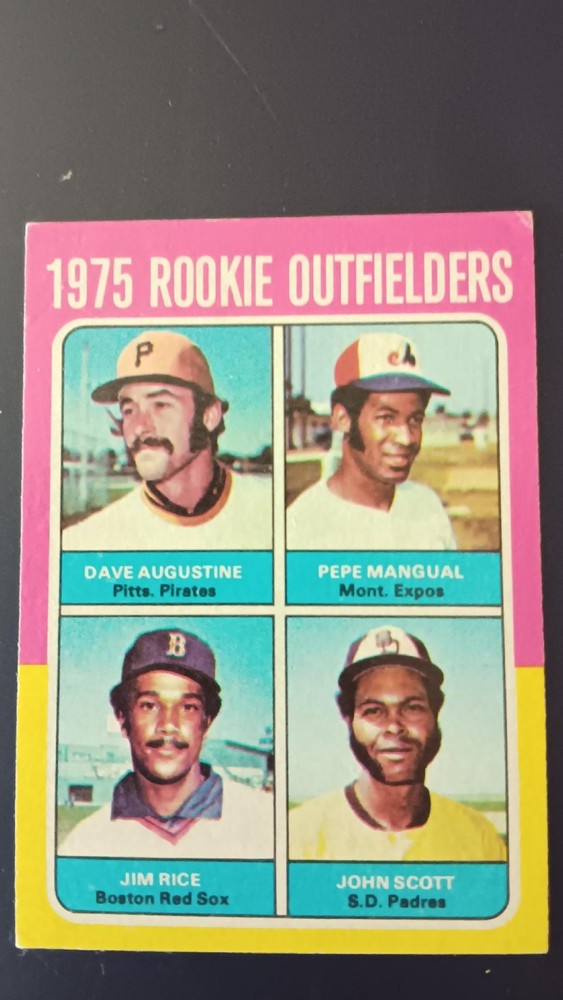 1975 Topps Mini – 1975 Rookie Outfielders Jim Rice, Pepe Mangual, John Scott…