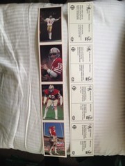 1985 Police 7-Eleven 49ers Football Card Set Uncut Sheet Joe Montana Ronnie Lott