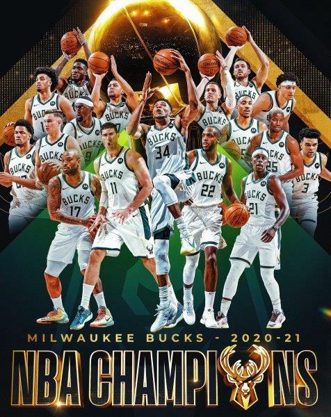 MILWAUKEE BUCKS 2021 NBA World Champions Glossy 8 x 10 Photo Man Cave 2020 – 21