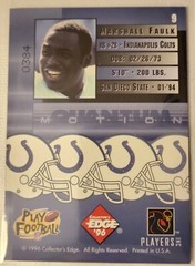 1996 Collectors Edge Quantum Motion Marshall Faulk Football Card