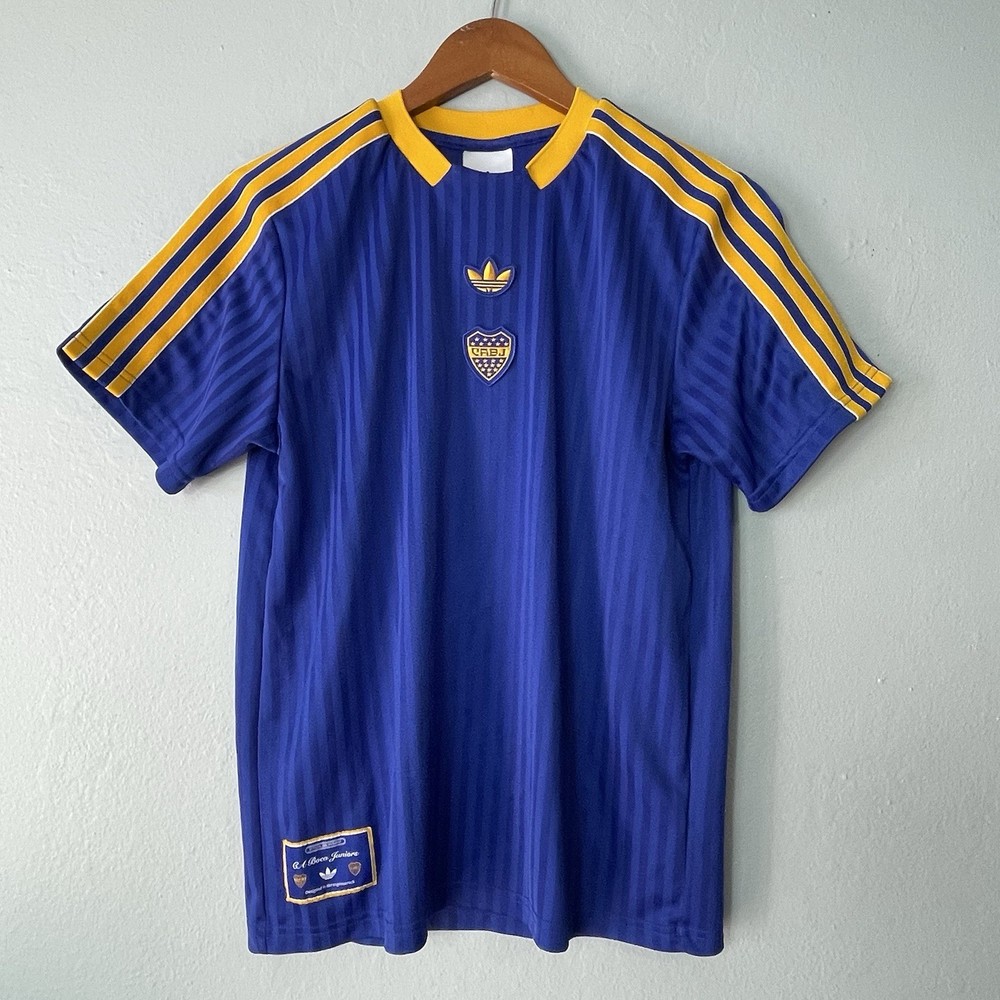Adidas Boca Juniors Terrace Icons 25 Semi Lucid Blue Men&rsquo;s Jersey Sz Mens XS
