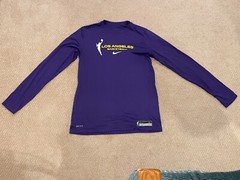 Nike Dri Fit WNBA Los Angeles Sparks T-Shirt Large-Tall Purple Long Sleeve
