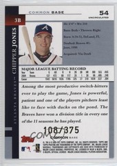 2005 Topps Pristine Base Common Uncirculated /375 Chipper Jones #54 HOF ex0