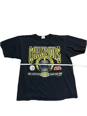 Size XL Black and yellow 1996 Pittsburgh Steelers AFC Champions T-shirt