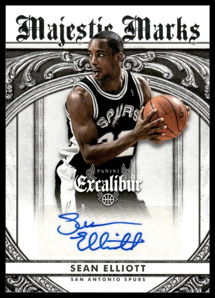 2014-15 Panini Excalibur Sean Elliott #42 San Antonio Spurs AU Majestic Marks
