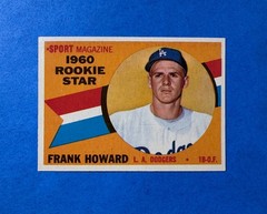 1960 TOPPS #132 FRANK HOWARD ROOKIE BASEBALL CARD – SHARP NO CREASES NICE NM+