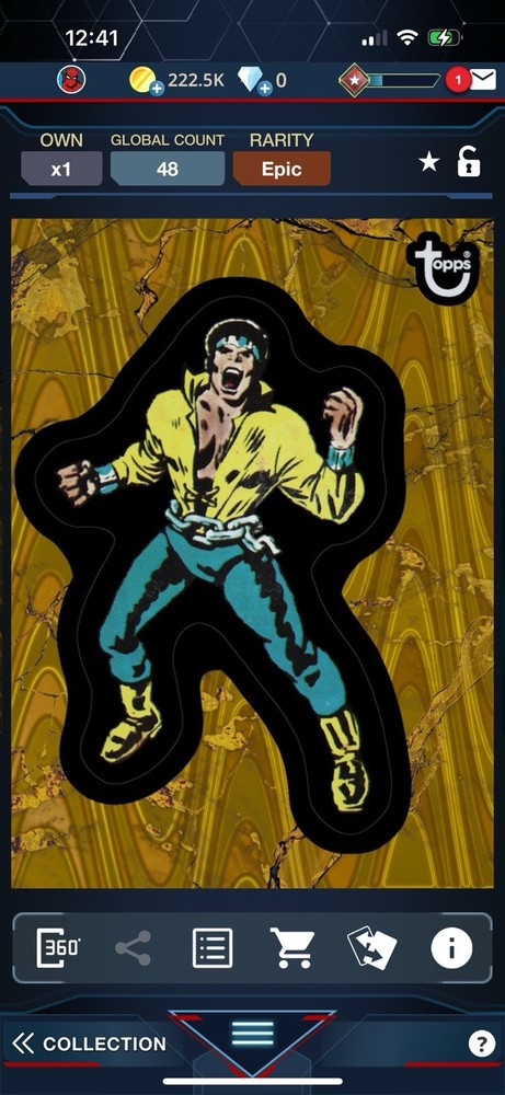 Topps Marvel Collect Digital Luke Cage /150 Gold Comic Book Heroes Epic