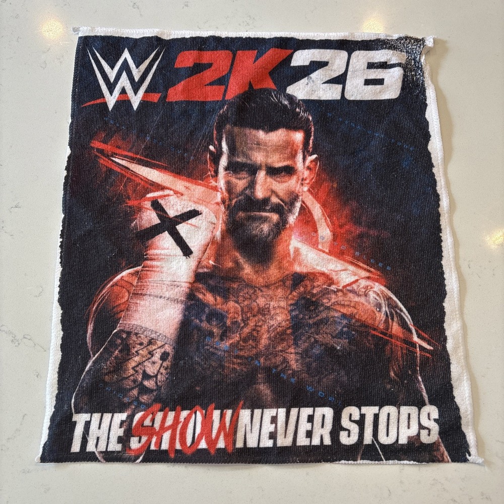 CM Punk WWE 2K26 Elimination Chamber 2026 SGA Towel from EVENT Chicago