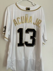 Ronald Acuña Jr. #13 Atlanta Braves Nike Gold White MLB Jersey Size 48 BRAND NEW