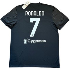 2021/22 Juventus Away Jersey #7 Ronaldo XL adidas Soccer Cygames CR7 Black Kit