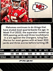 Patrick Mahomes II 2022 Panini Chronicles Black Silver Prizm Chiefs #PB-3