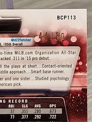 David Fletcher 2017 Bowman Chrome Mini Gold Refractor /50 #BCP113 Angels